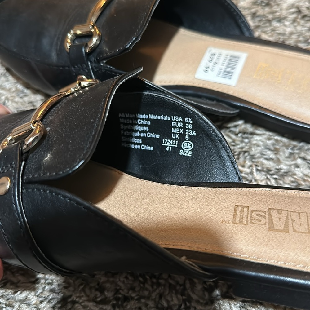 Black gold slip shoes loafers - Picture 6 of 10